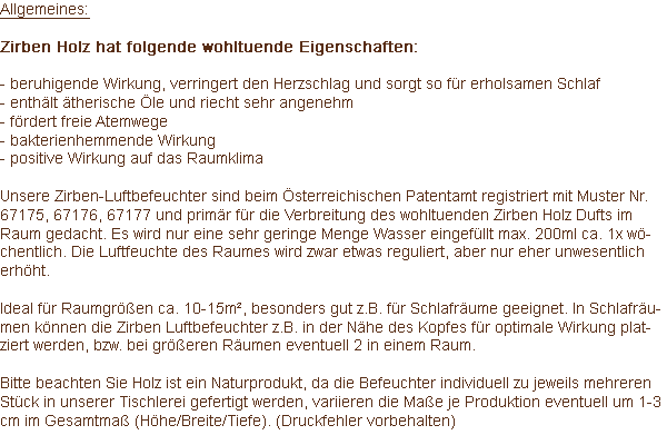Vorteile von Zirbenholz Tischlerei SCHWINGENSCHLÖGL Gregor